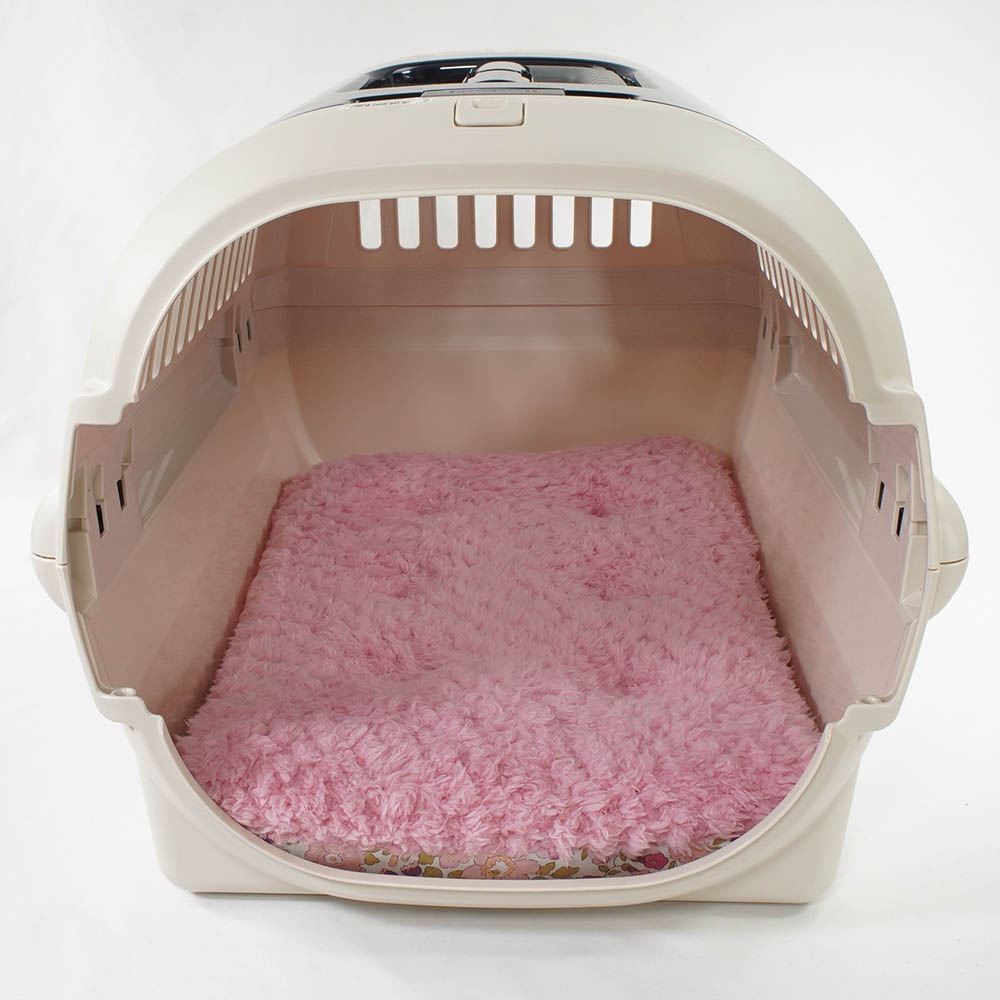 縁無しクッションベッド/クレートクッション リバティプリント Betsy ピンクファー Mサイズ