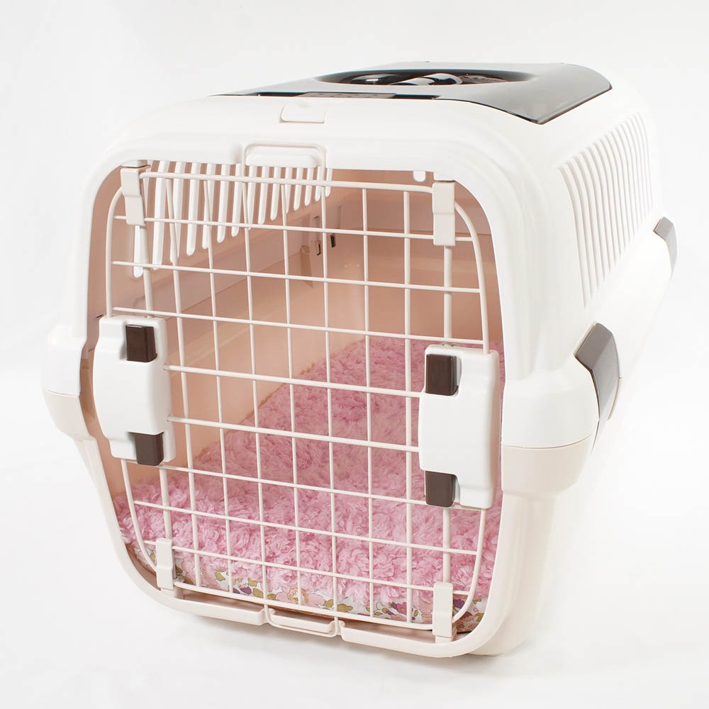 縁無しクッションベッド/クレートクッション リバティプリント Betsy ピンクファー Mサイズ