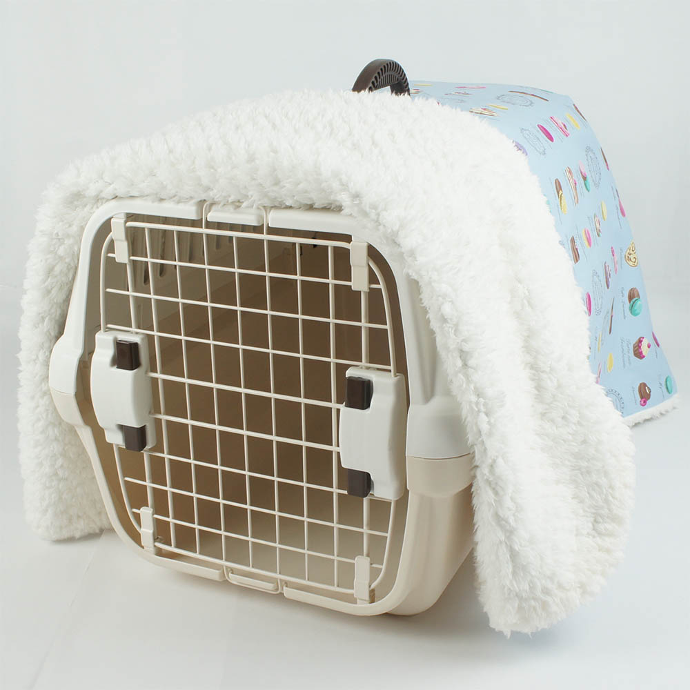 あったか３WAY キャリーカバーブランケット マカロンブルー ＜マルチ幅＞ Mサイズ（トグルボタン無し）