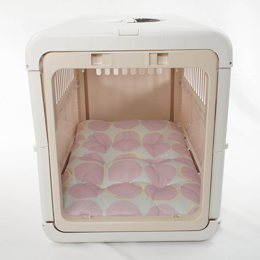 夏用縁無しクッションベッド 接触冷感 マーベラスクール Abuku ピンクパープル Mサイズ