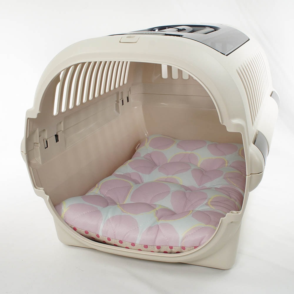 夏用縁無しクッションベッド 接触冷感 マーベラスクール Abuku ピンクパープル Mサイズ