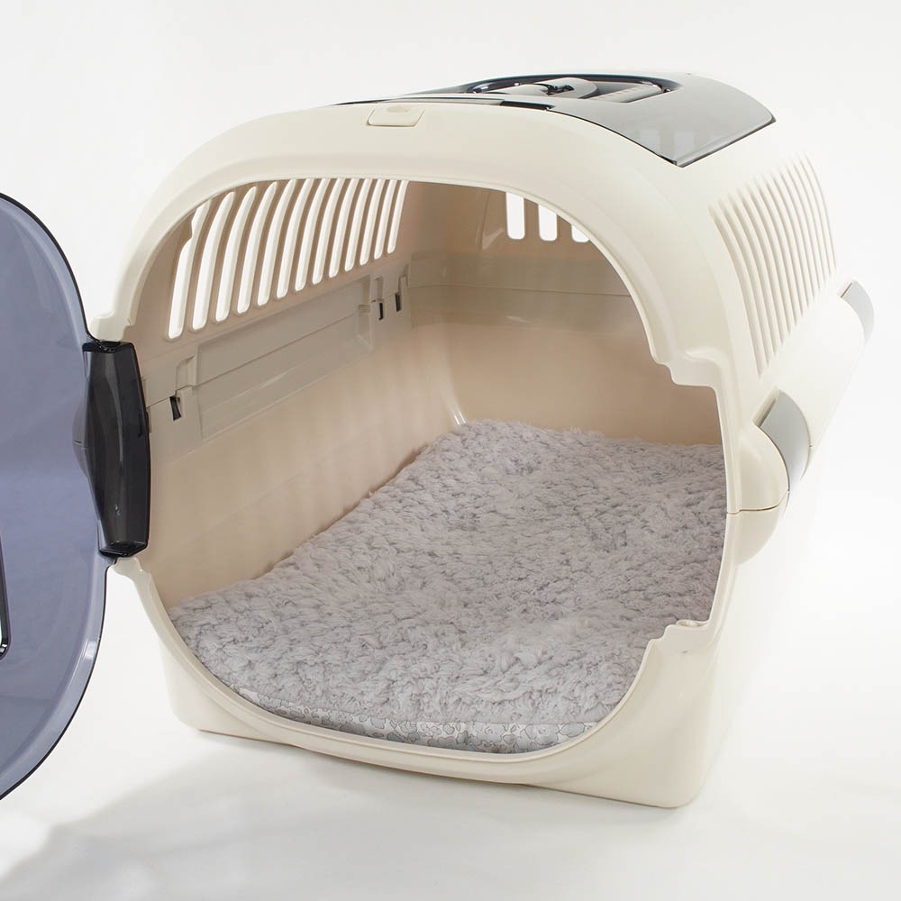 縁無しクッションベッド/クレートクッション リバティプリント Betsy グレーファー Mサイズ