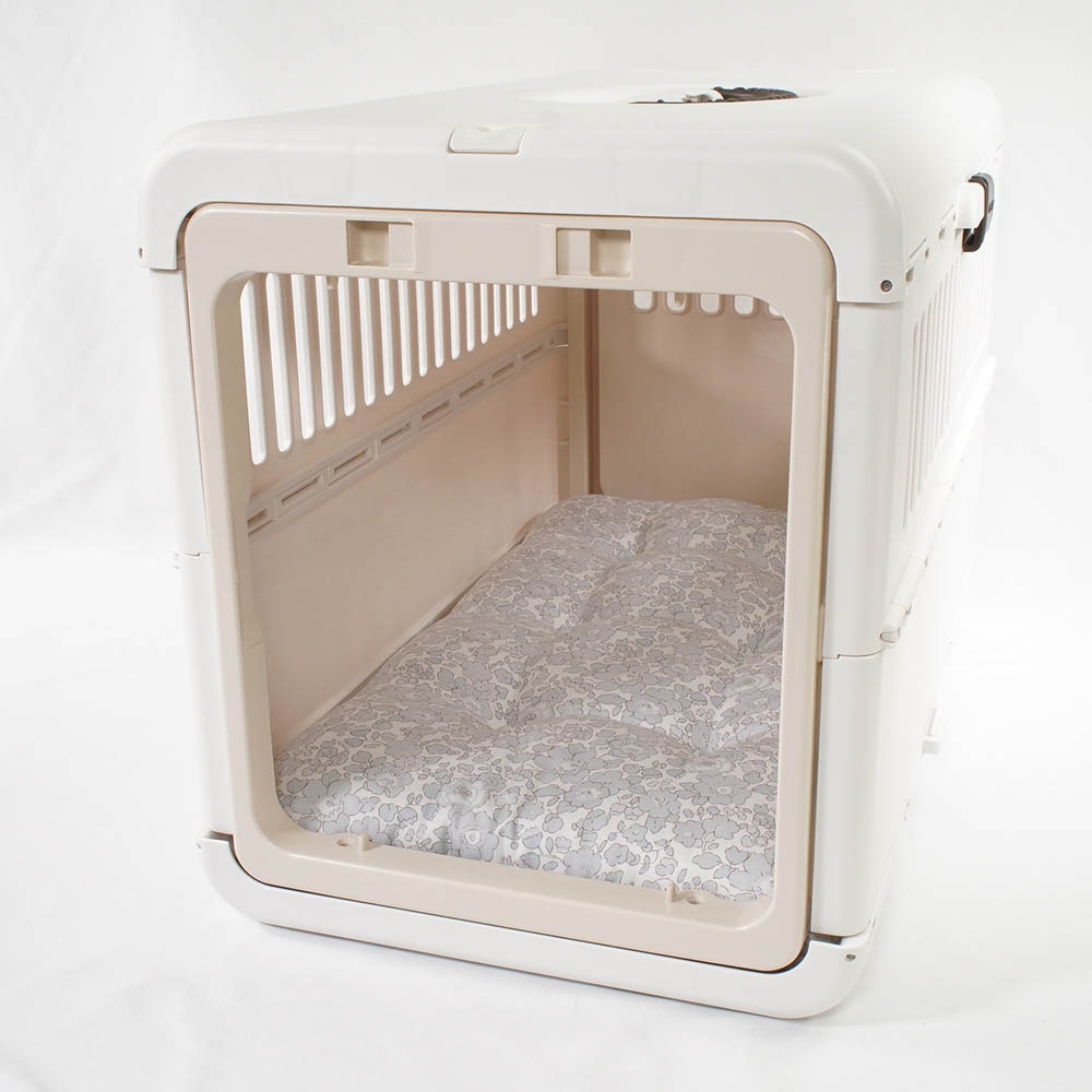 縁無しクッションベッド/クレートクッション リバティプリント Betsy グレーファー Mサイズ