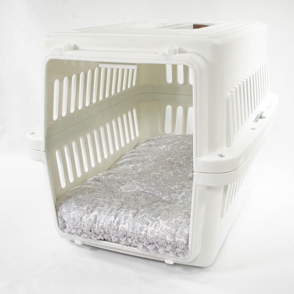 縁無しクッションベッド/クレートクッション リバティプリント Betsy グレーファー Mサイズ