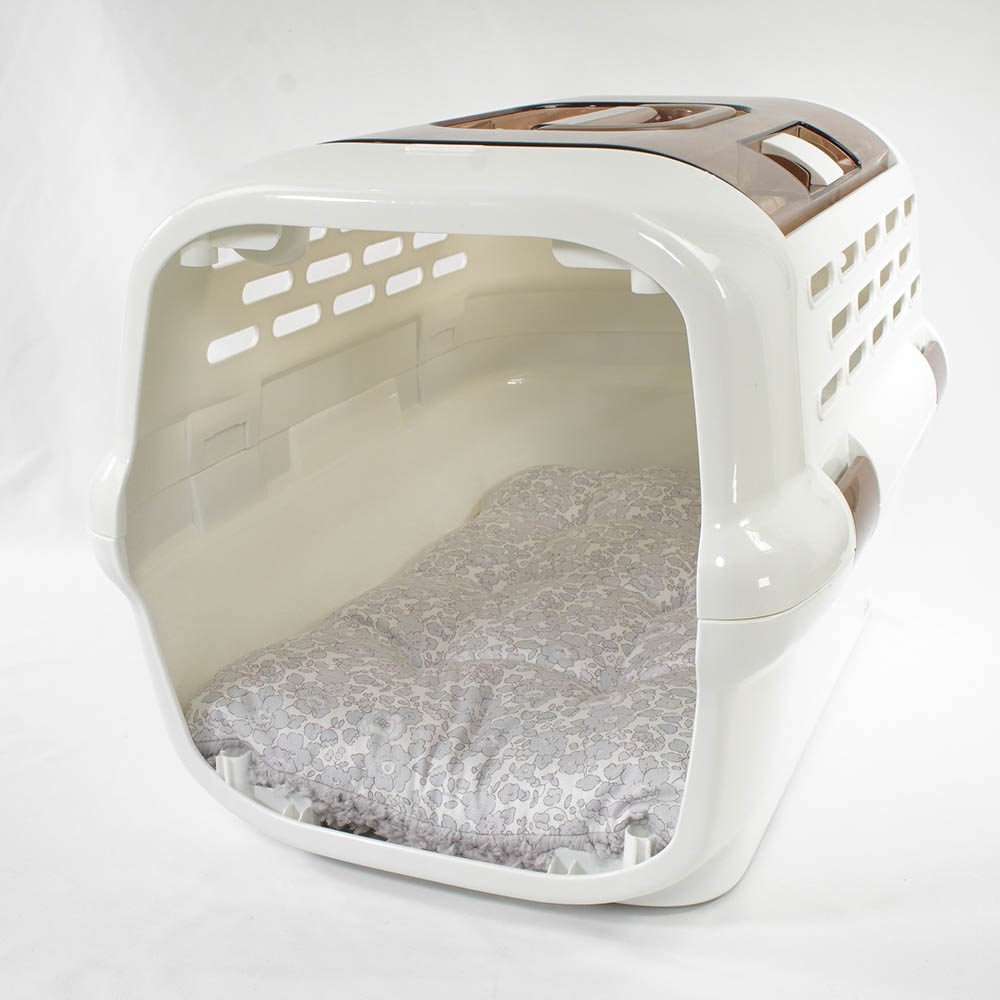 縁無しクッションベッド/クレートクッション リバティプリント Betsy グレーファー Mサイズ