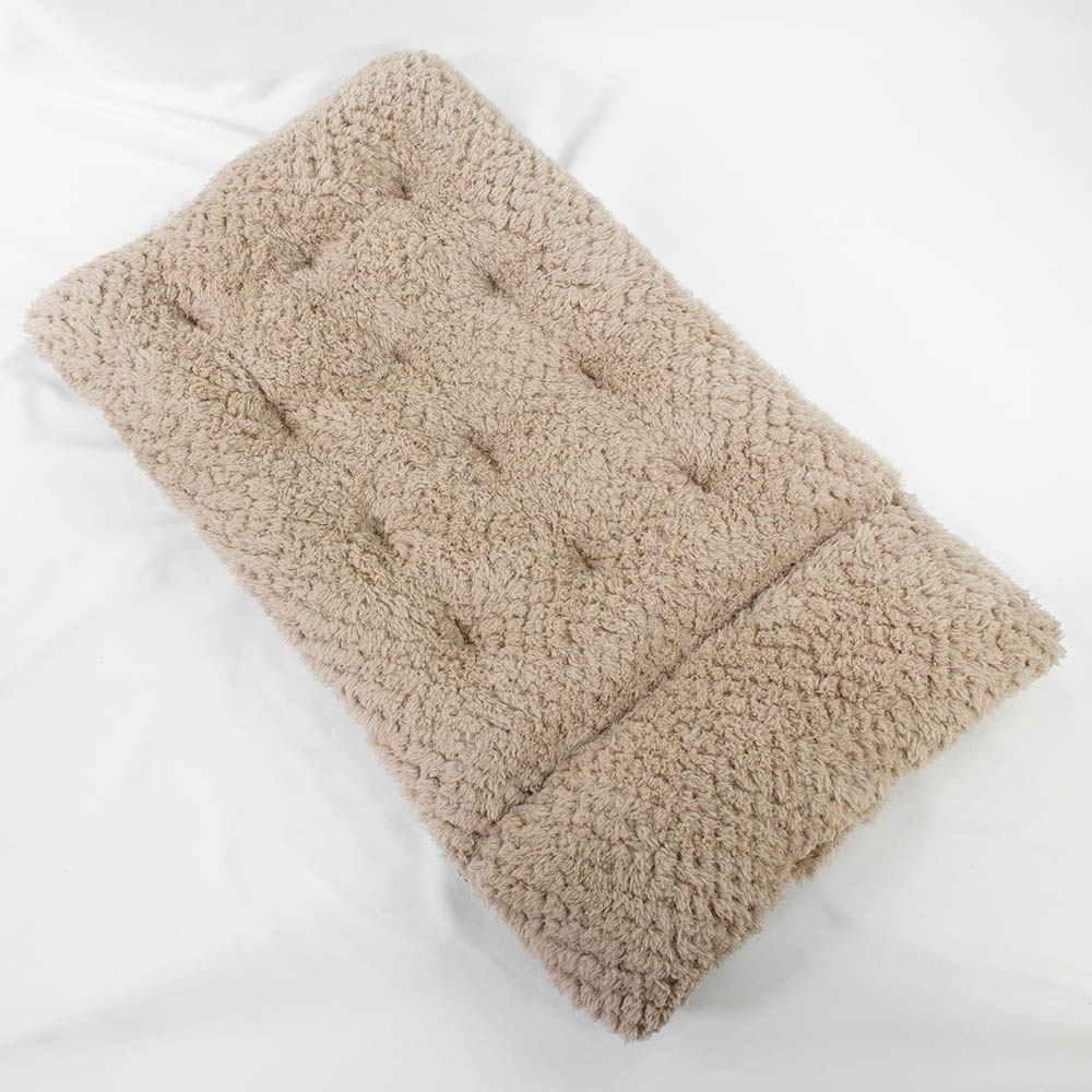 あごのせ縁無しクッション 丈夫な9.5号帆布生地 チャコールグレーファー Lサイズ