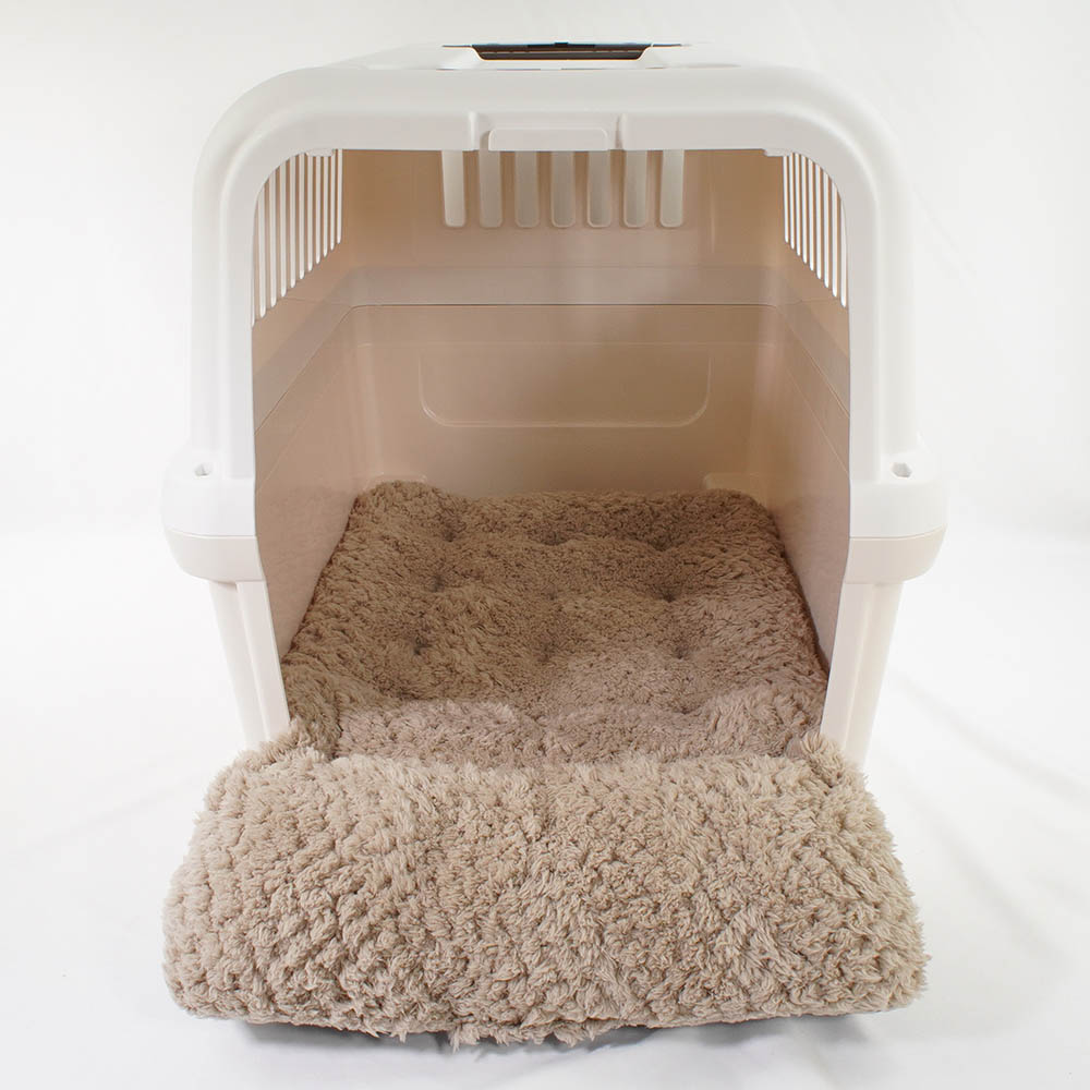 あごのせ縁無しクッション 丈夫な9.5号帆布生地 チャコールグレーファー Lサイズ