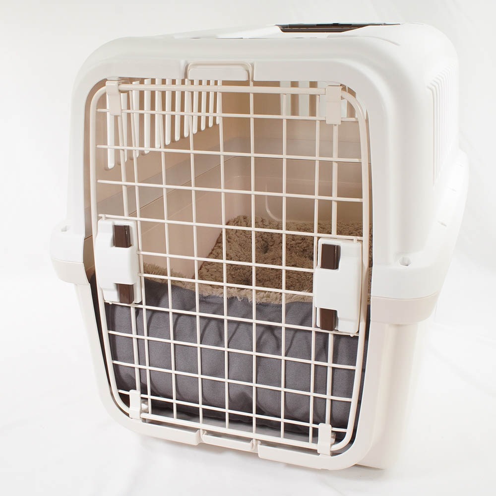 あごのせ縁無しクッション 丈夫な9.5号帆布生地 チャコールグレーファー Lサイズ