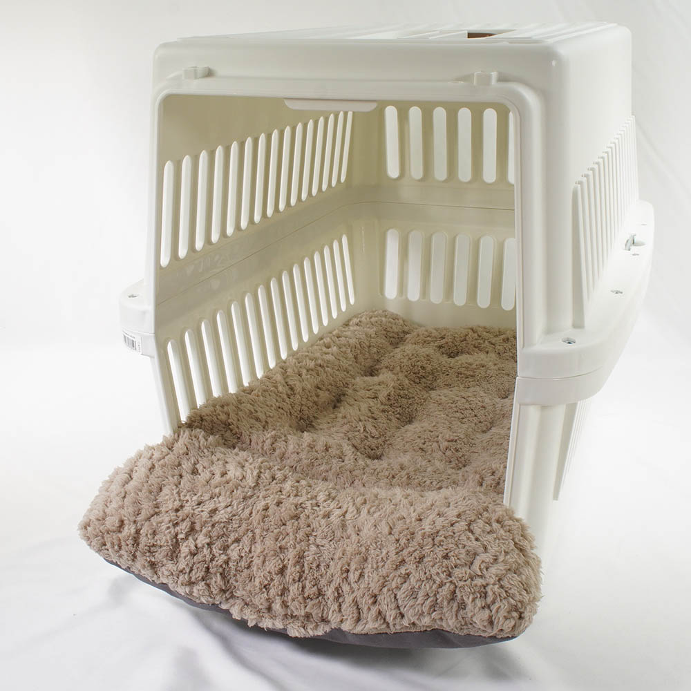 あごのせ縁無しクッション 丈夫な9.5号帆布生地 チャコールグレーファー Lサイズ