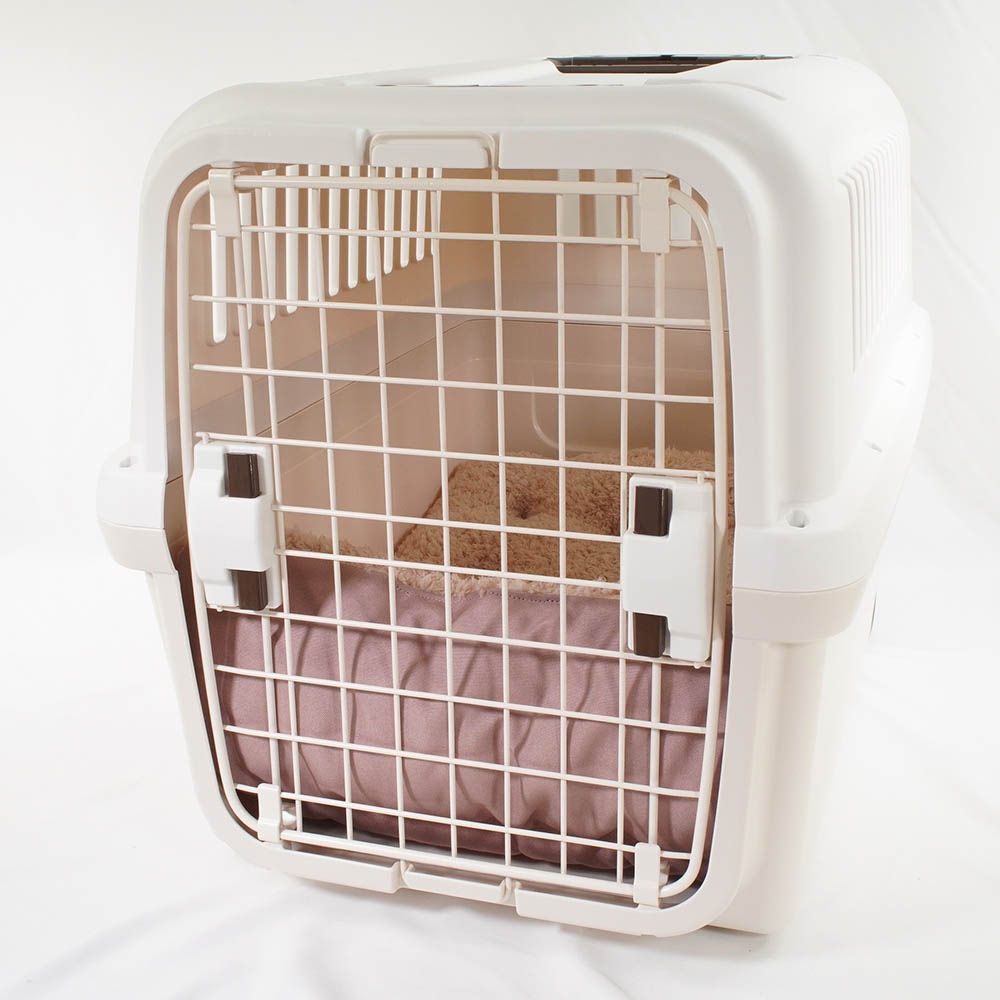 あごのせ縁無しクッション 丈夫な9.5号帆布生地 くすんだピンクファー Lサイズ