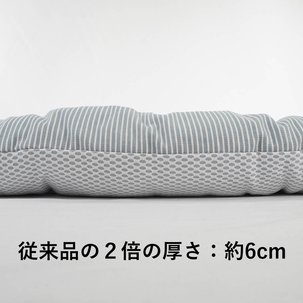 【500円OFF】DOME3レギュラー/ラージ両対応クッションセット 夏用ぷくぷく あごのせクッション＋夏用あごのせ縁無しクッション Mサイズ 東洋紡iCOLD 接触接触冷感 ヒッコリーデニムサックス