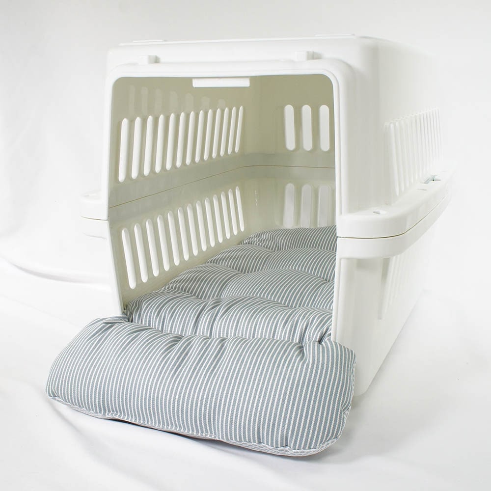 【500円OFF】DOME3レギュラー/ラージ両対応クッションセット 夏用ぷくぷく あごのせクッション＋夏用あごのせ縁無しクッション Mサイズ 東洋紡iCOLD 接触接触冷感 ヒッコリーデニムサックス