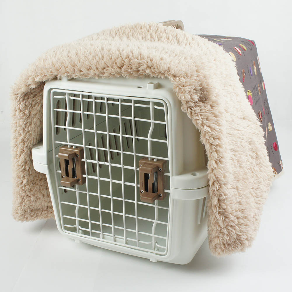 あったか３WAY キャリーカバーブランケット マカロンチョコ ＜マルチ幅＞ Mサイズ（トグルボタン無し）