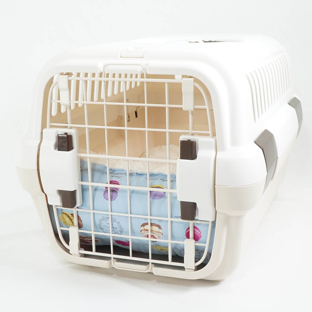 あごのせ縁無しクッション/クレートクッション マカロンブルーファー Sサイズ