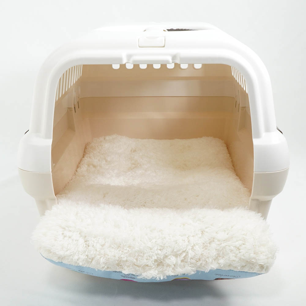 あごのせ縁無しクッション/クレートクッション マカロンブルーファー Sサイズ