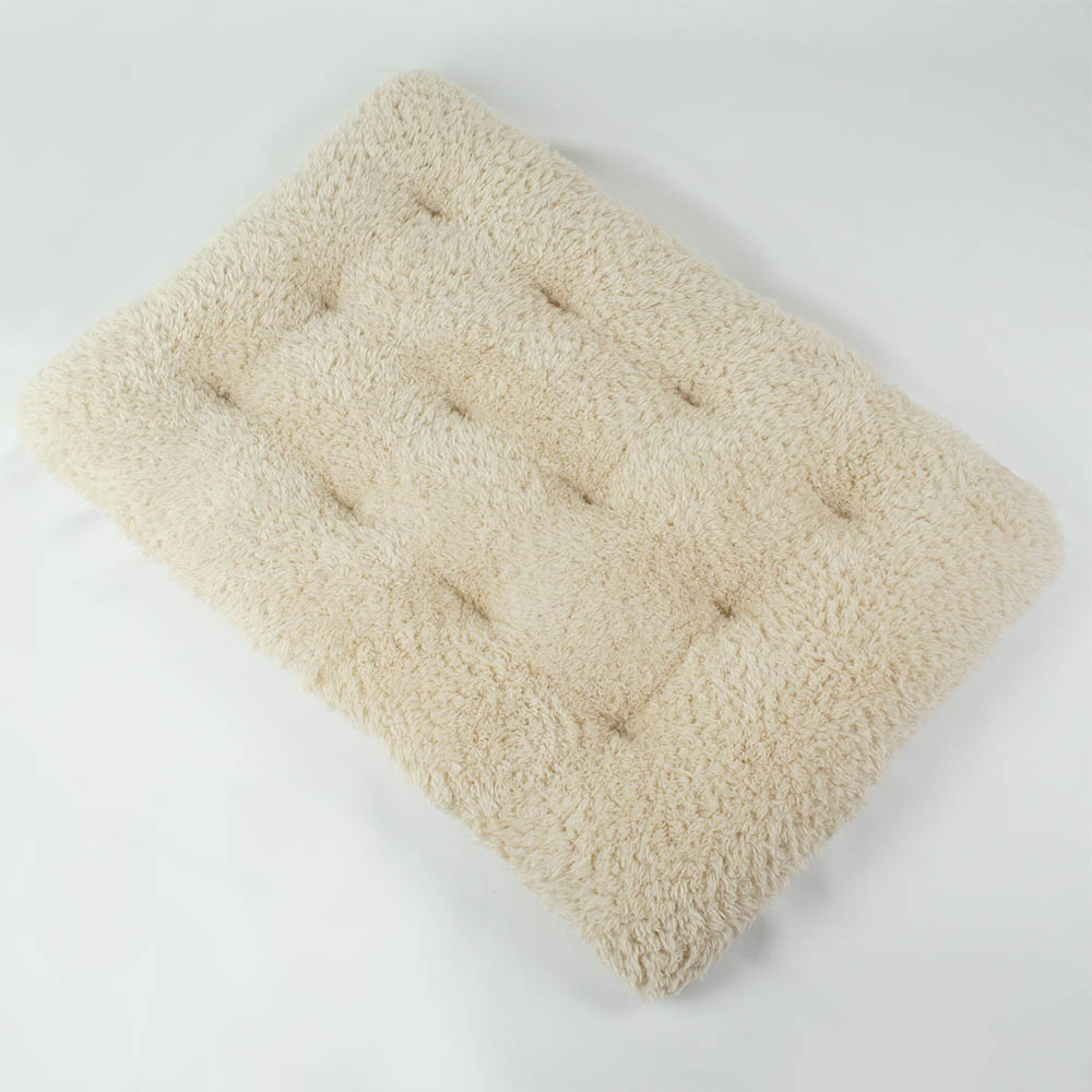 縁無しクッションベッド/クレートクッション カミカミ大好きちゃん用 8号帆布生地 モカファー Lサイズ