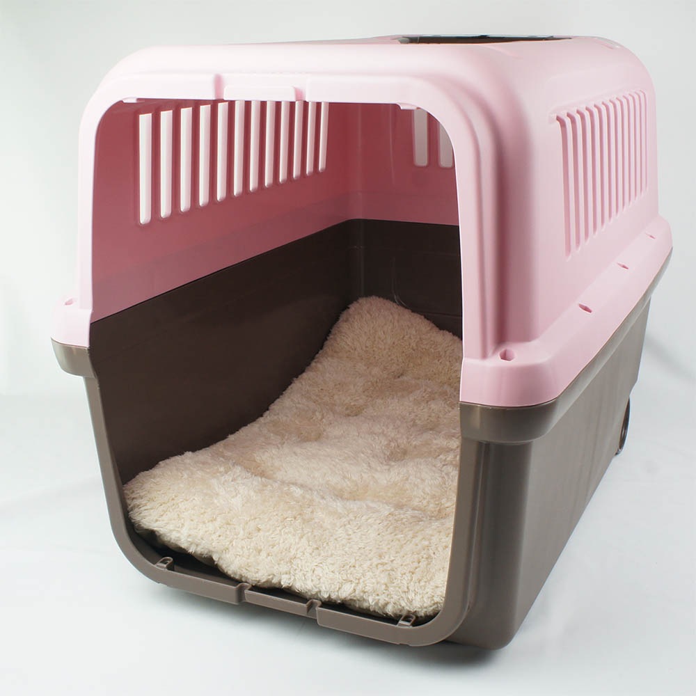 縁無しクッションベッド/クレートクッション カミカミ大好きちゃん用 8号帆布生地 モカファー Lサイズ