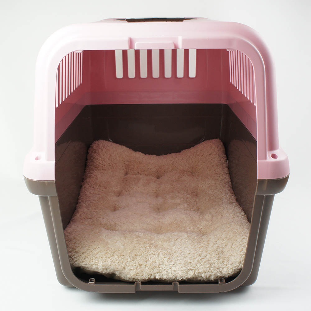 縁無しクッションベッド/クレートクッション カミカミ大好きちゃん用 8号帆布生地 モカファー Lサイズ