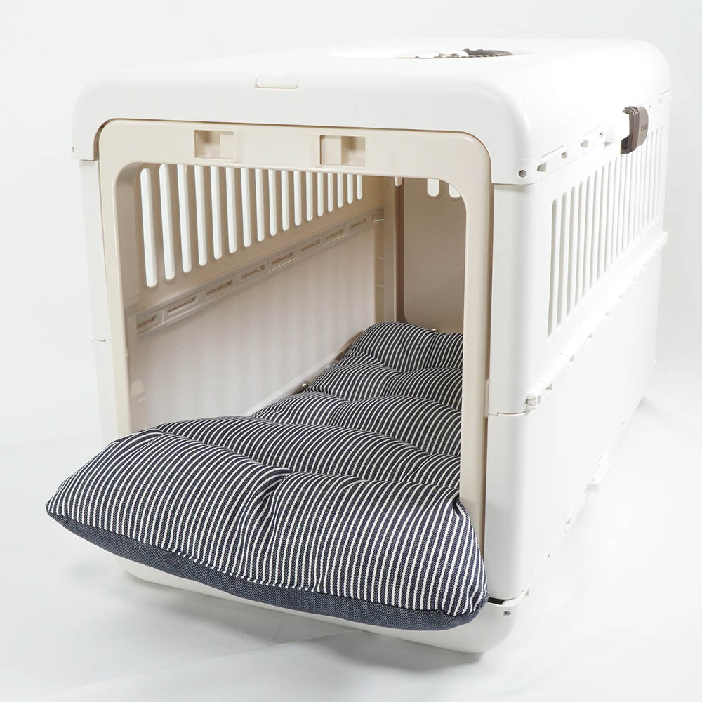 あごのせ縁無しクッション/クレートクッション 10オンスヒッコリーデニムネイビー Mサイズ