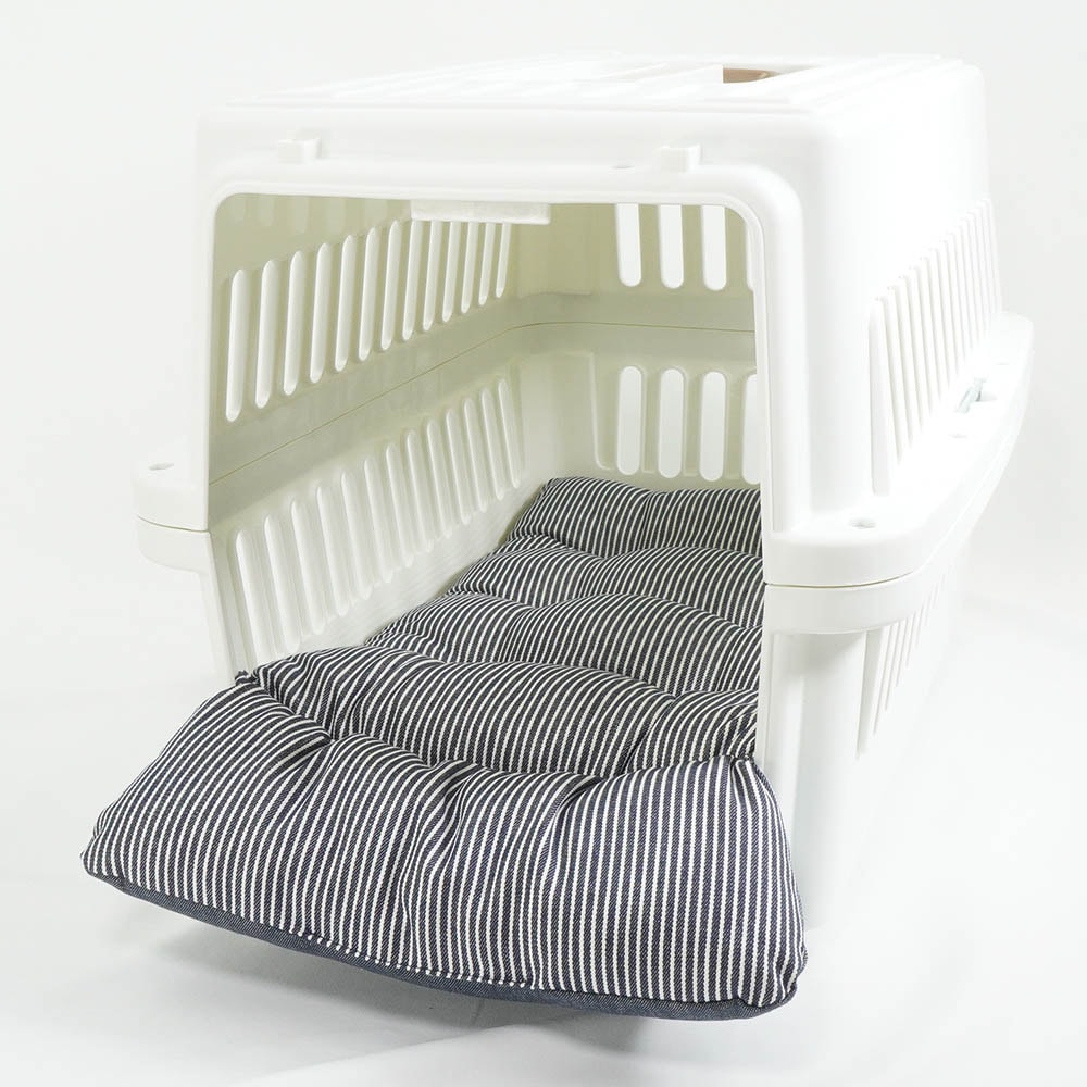 あごのせ縁無しクッション/クレートクッション 10オンスヒッコリーデニムネイビー Mサイズ