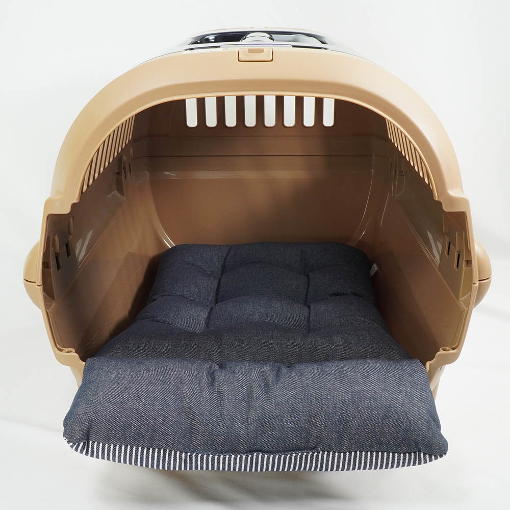 あごのせ縁無しクッション/クレートクッション 10オンスヒッコリーデニムネイビー Mサイズ