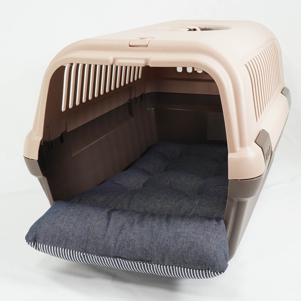 あごのせ縁無しクッション/クレートクッション 10オンスヒッコリーデニムネイビー Mサイズ