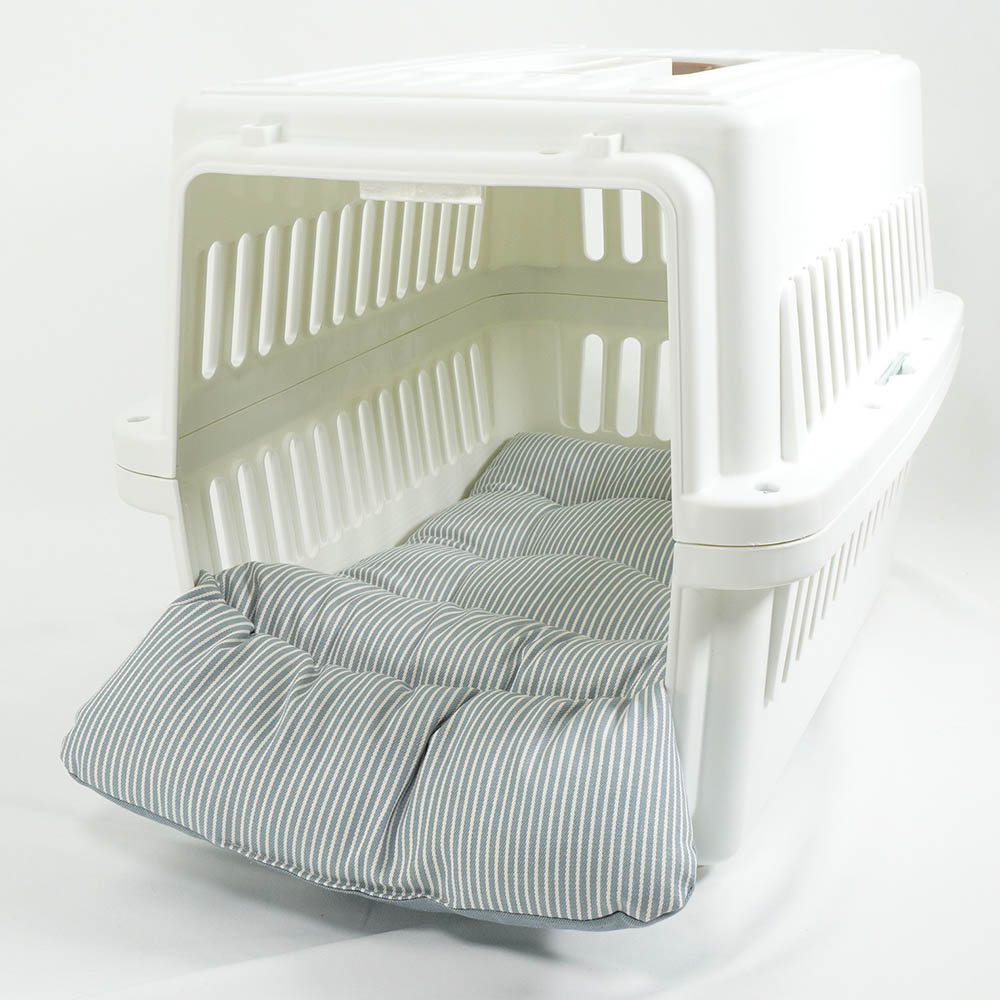 あごのせ縁無しクッション/クレートクッション 10オンスヒッコリーデニムサックス Mサイズ