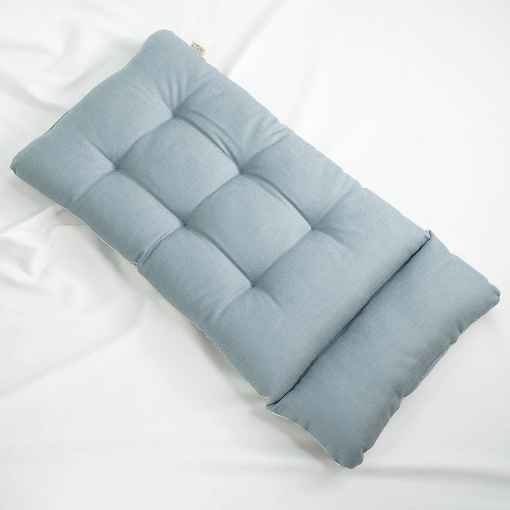 あごのせ縁無しクッション/クレートクッション 10オンスヒッコリーデニムサックス Mサイズ