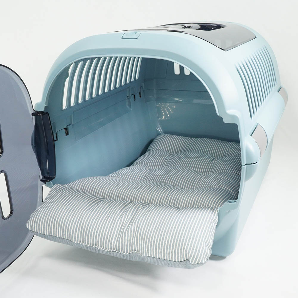 あごのせ縁無しクッション/クレートクッション 10オンスヒッコリーデニムサックス Mサイズ