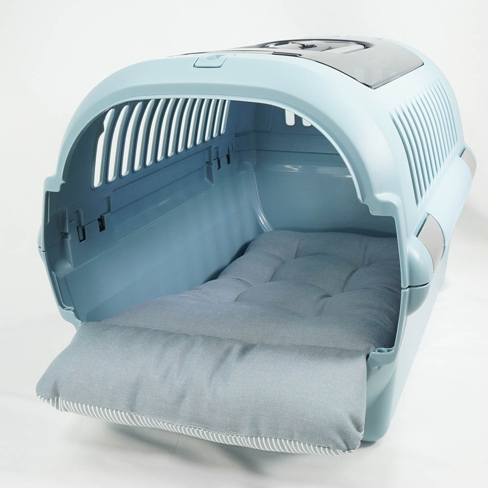 あごのせ縁無しクッション/クレートクッション 10オンスヒッコリーデニムサックス Mサイズ