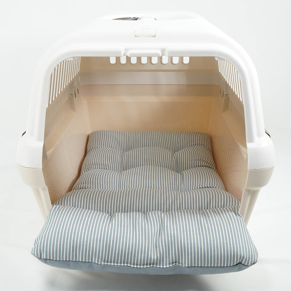 あごのせ縁無しクッション/クレートクッション 10オンスヒッコリーデニムサックス Mサイズ