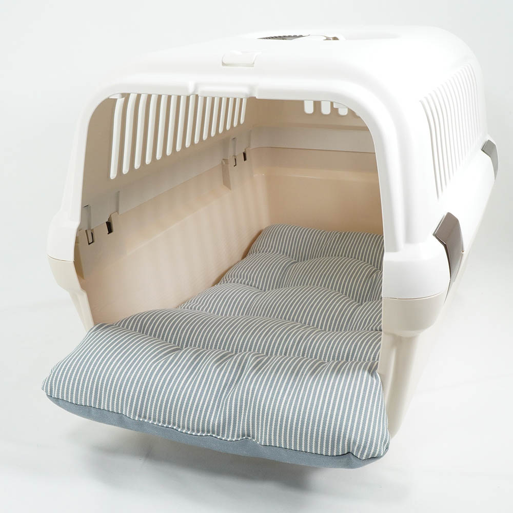 あごのせ縁無しクッション/クレートクッション 10オンスヒッコリーデニムサックス Mサイズ