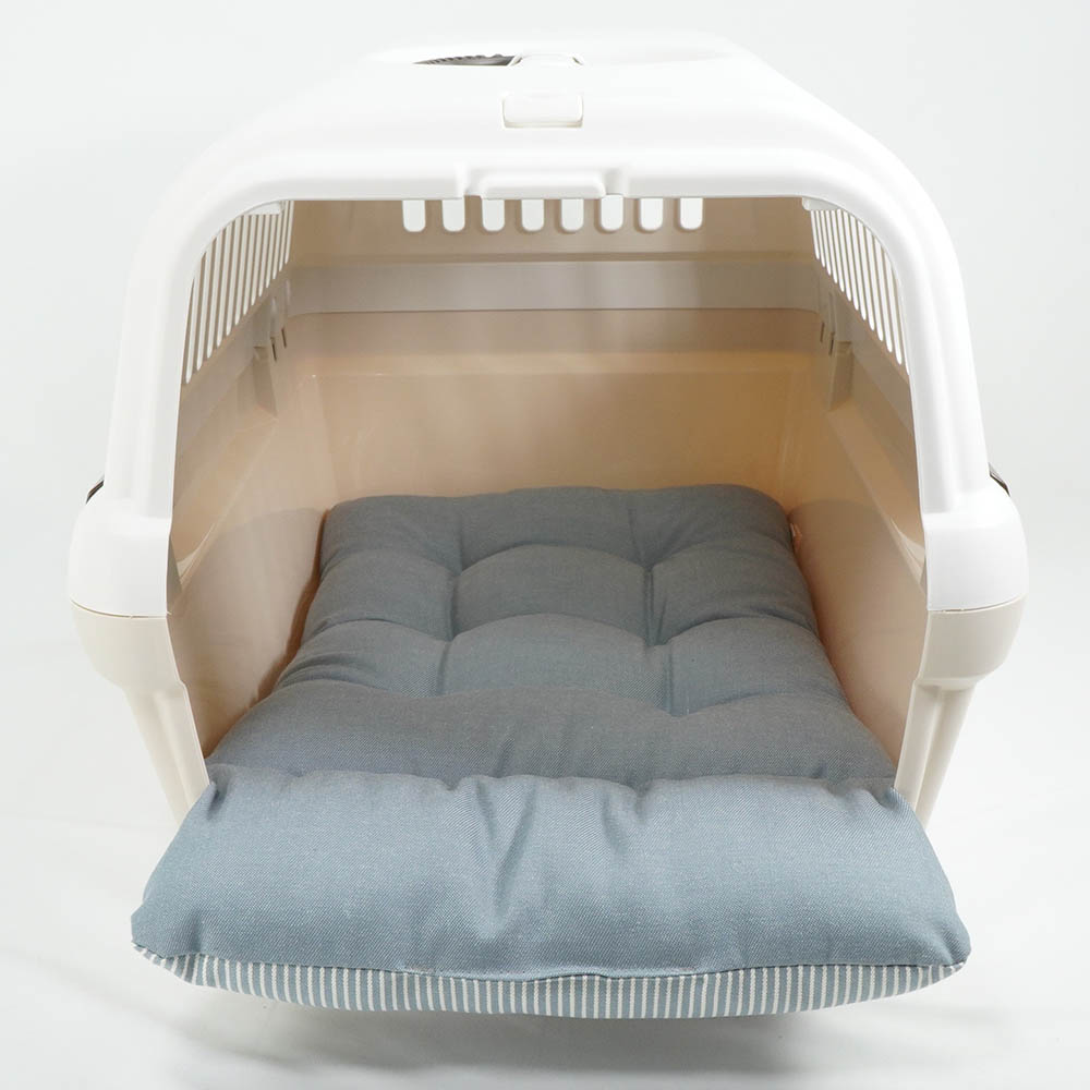 あごのせ縁無しクッション/クレートクッション 10オンスヒッコリーデニムサックス Mサイズ