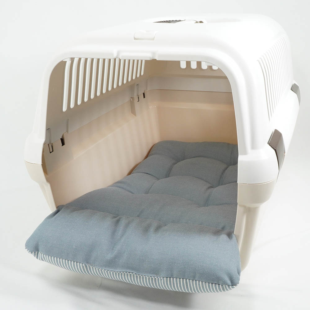 あごのせ縁無しクッション/クレートクッション 10オンスヒッコリーデニムサックス Mサイズ