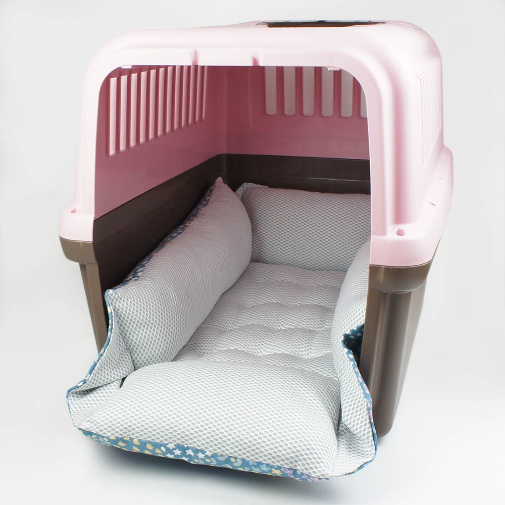 ペットが喜ぶ 夏用キャリークッションベッド iCOLD 接触冷感 NINAクッカタルハ ブルー Ｌサイズ