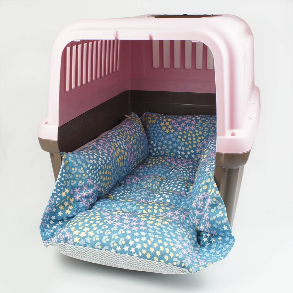 ペットが喜ぶ 夏用キャリークッションベッド iCOLD 接触冷感 NINAクッカタルハ ブルー Ｌサイズ