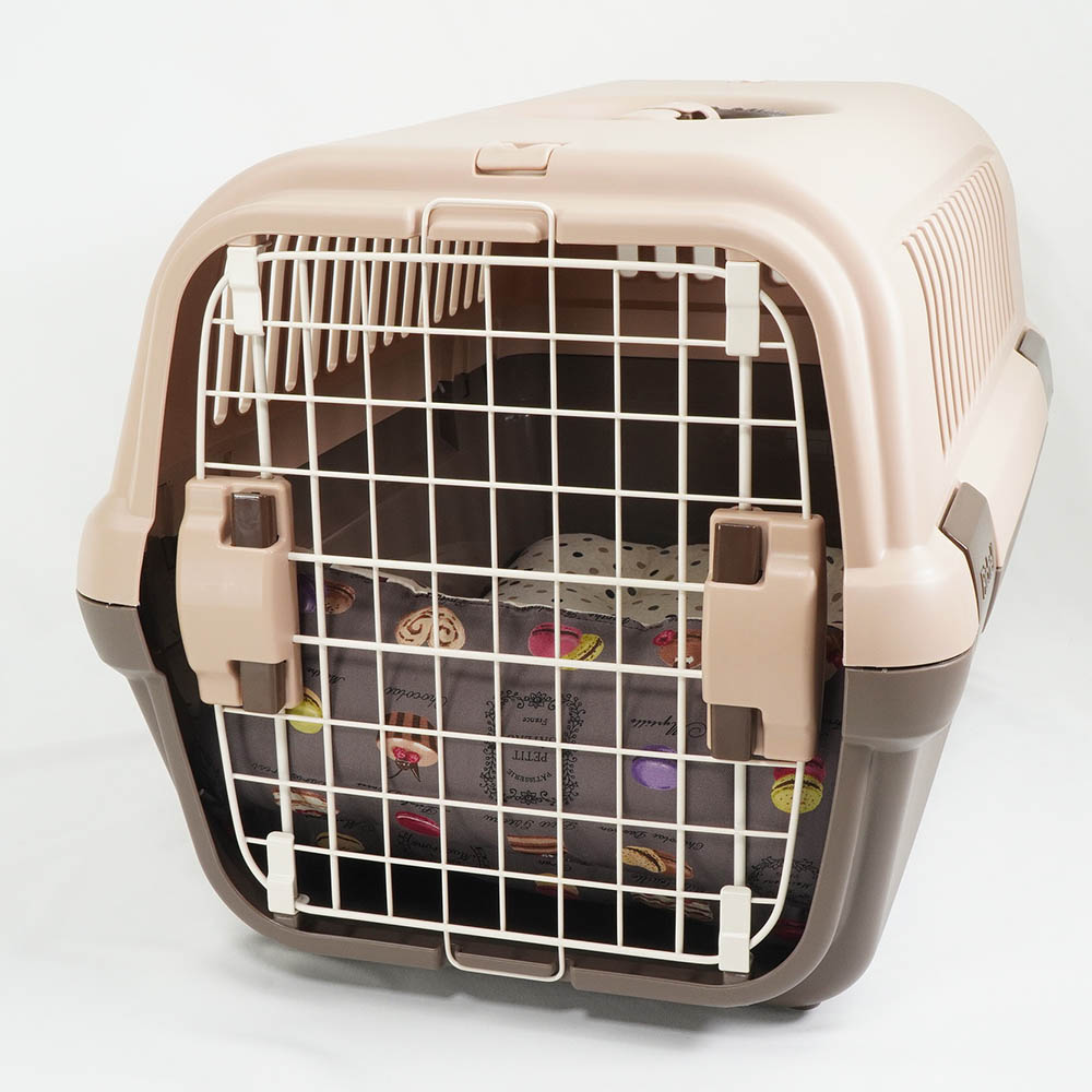 あごのせ縁無しクッション/クレートクッション マカロンチョコドット Mサイズ