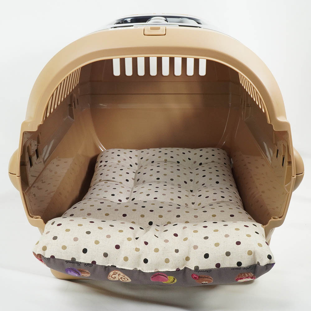 あごのせ縁無しクッション/クレートクッション マカロンチョコドット Mサイズ