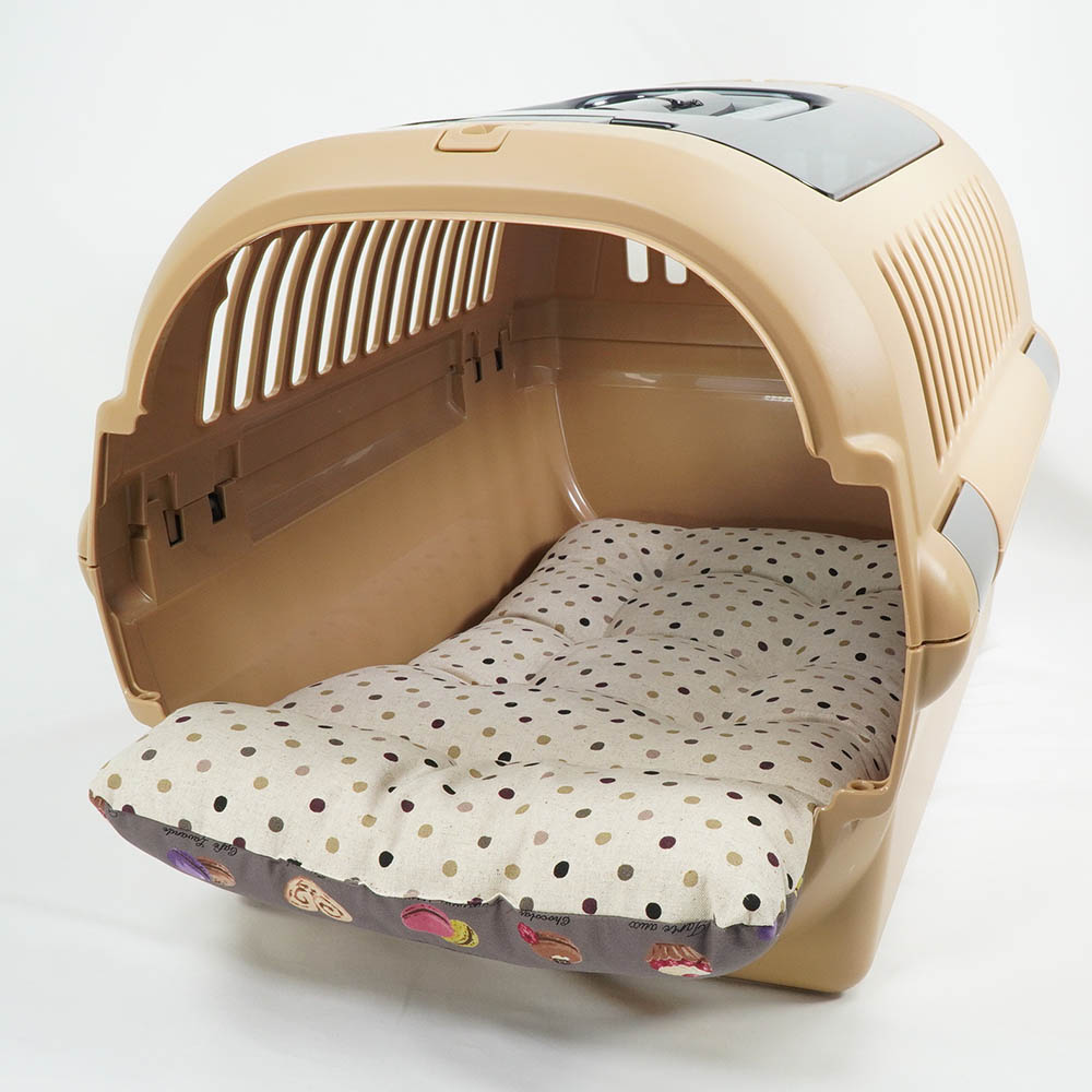 あごのせ縁無しクッション/クレートクッション マカロンチョコドット Mサイズ