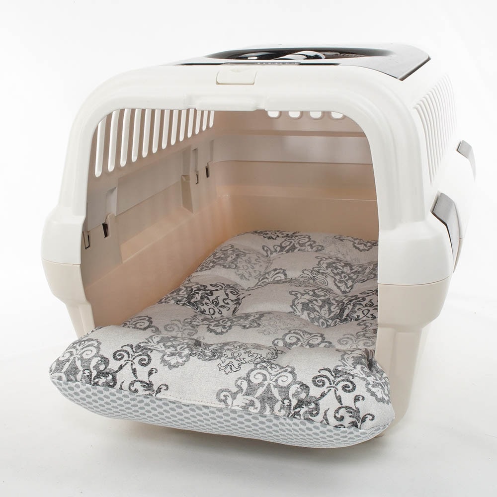 夏用 あごのせ縁無しクッション iCOLD 接触冷感 ヴィンテージダマスク グレー Sサイズ