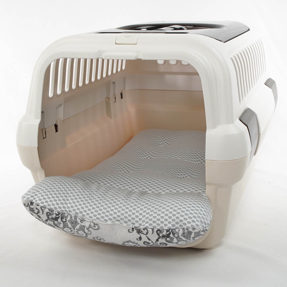 夏用 あごのせ縁無しクッション iCOLD 接触冷感 ヴィンテージダマスク グレー Sサイズ