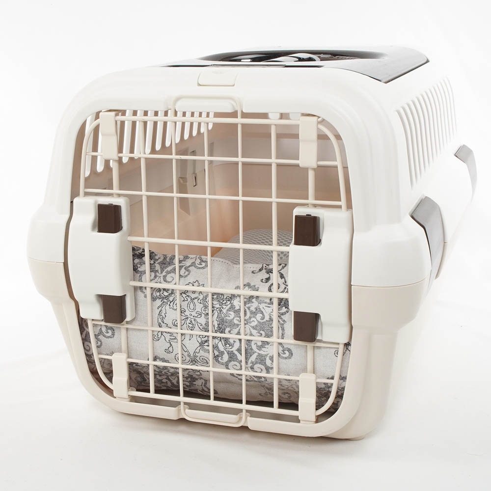 夏用 あごのせ縁無しクッション iCOLD 接触冷感 ヴィンテージダマスク グレー Sサイズ