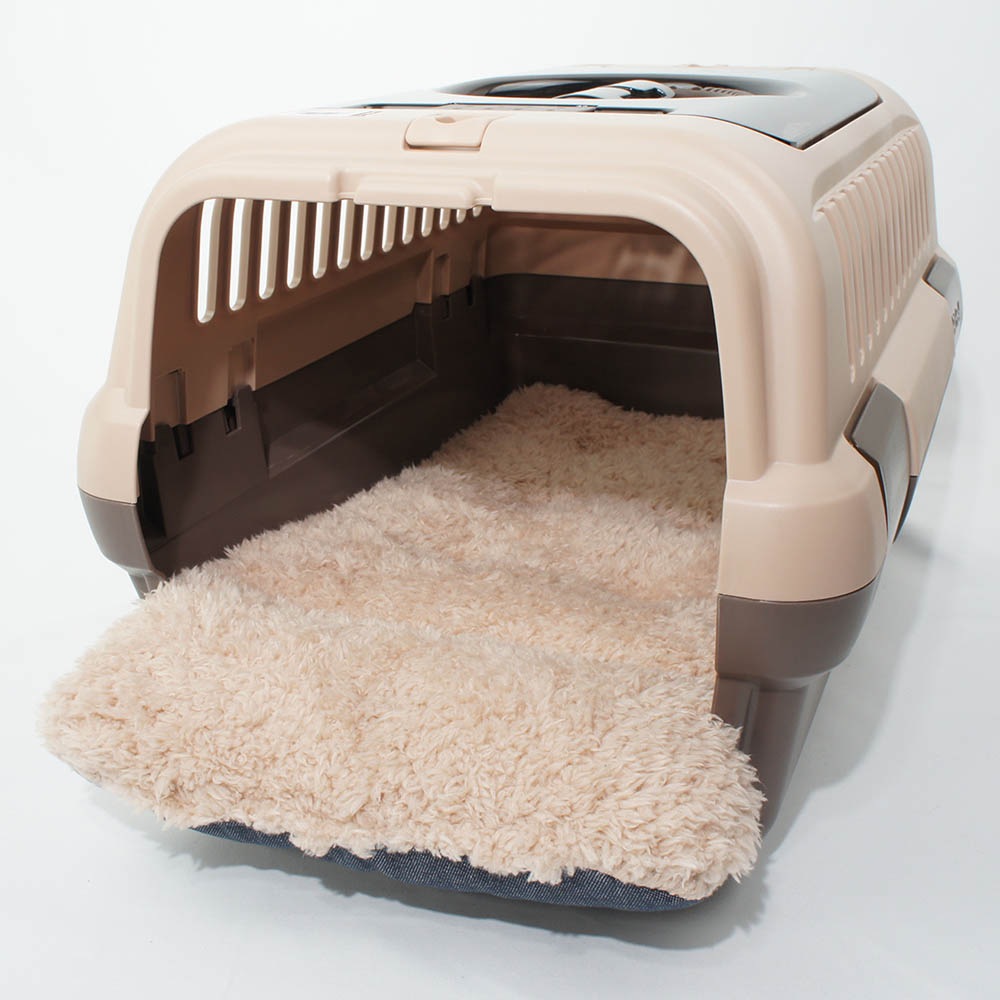 あごのせ縁無しクッション/クレートクッション 10オンスデニムネイビーファー Sサイズ