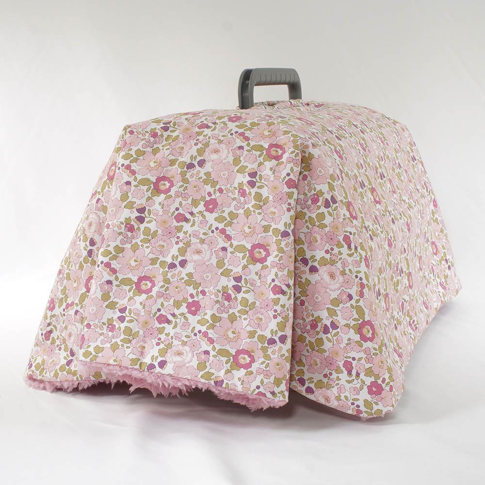 あったか3WAY キャリーカバーブランケット リバティプリント Betsy ピンクファー<マルチ幅> Sサイズ(トグルボタン無し)