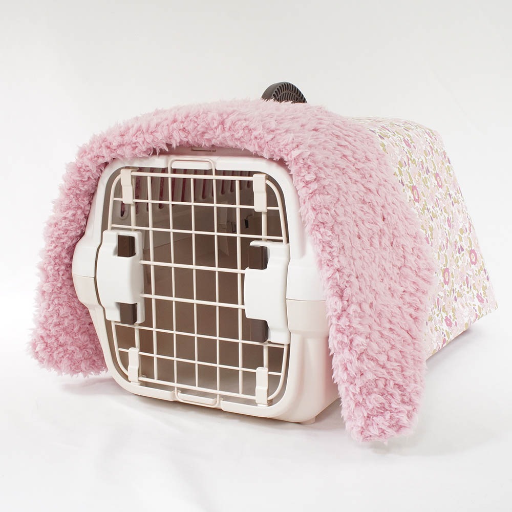 あったか3WAY キャリーカバーブランケット リバティプリント Betsy ピンクファー<マルチ幅> Sサイズ(トグルボタン無し)