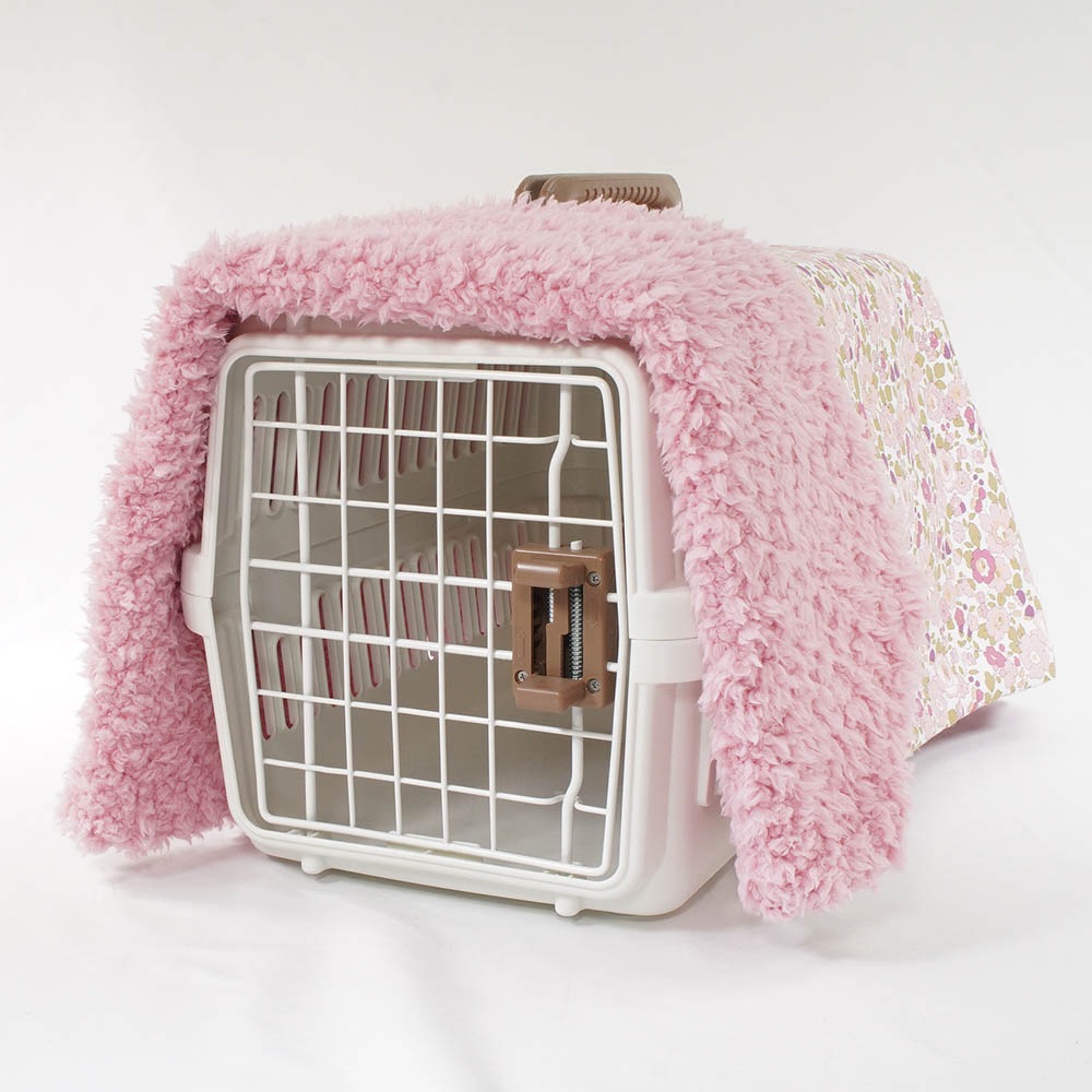 あったか3WAY キャリーカバーブランケット リバティプリント Betsy ピンクファー<マルチ幅> Sサイズ(トグルボタン無し)