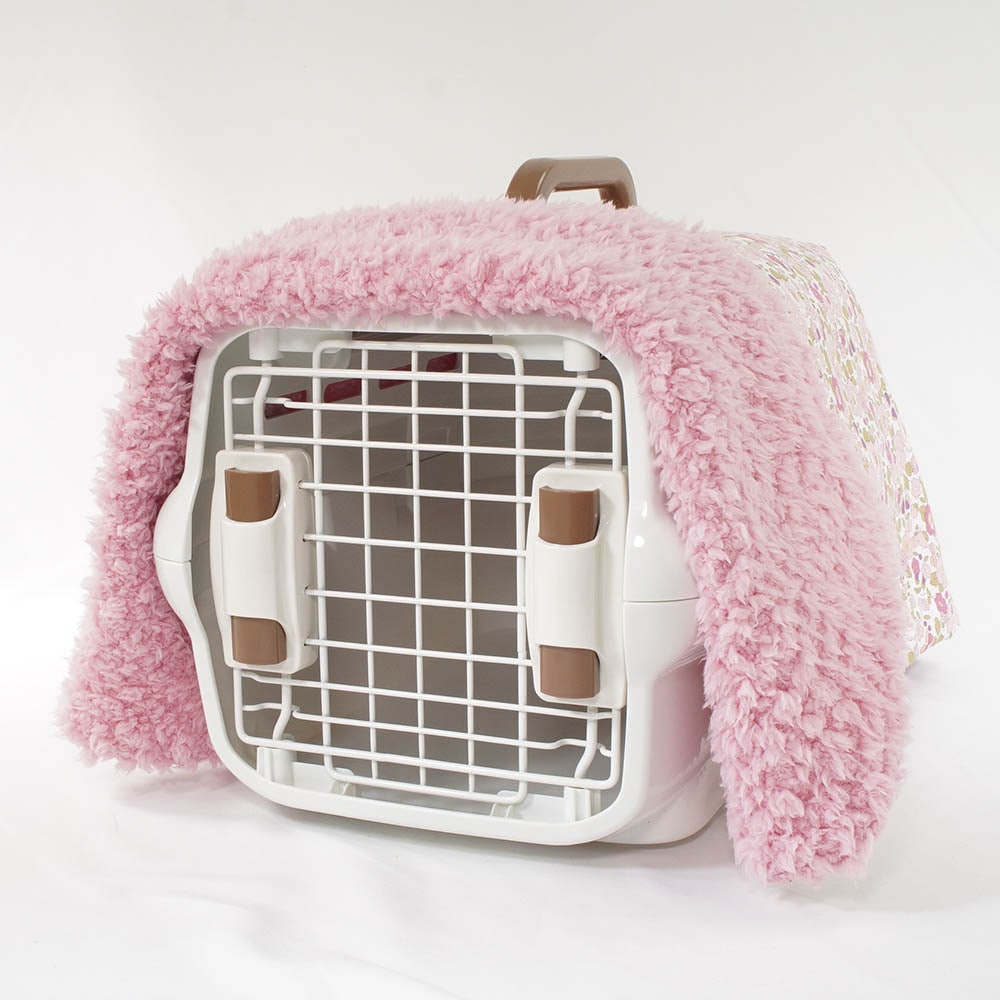 あったか3WAY キャリーカバーブランケット リバティプリント Betsy ピンクファー<マルチ幅> Sサイズ(トグルボタン無し)