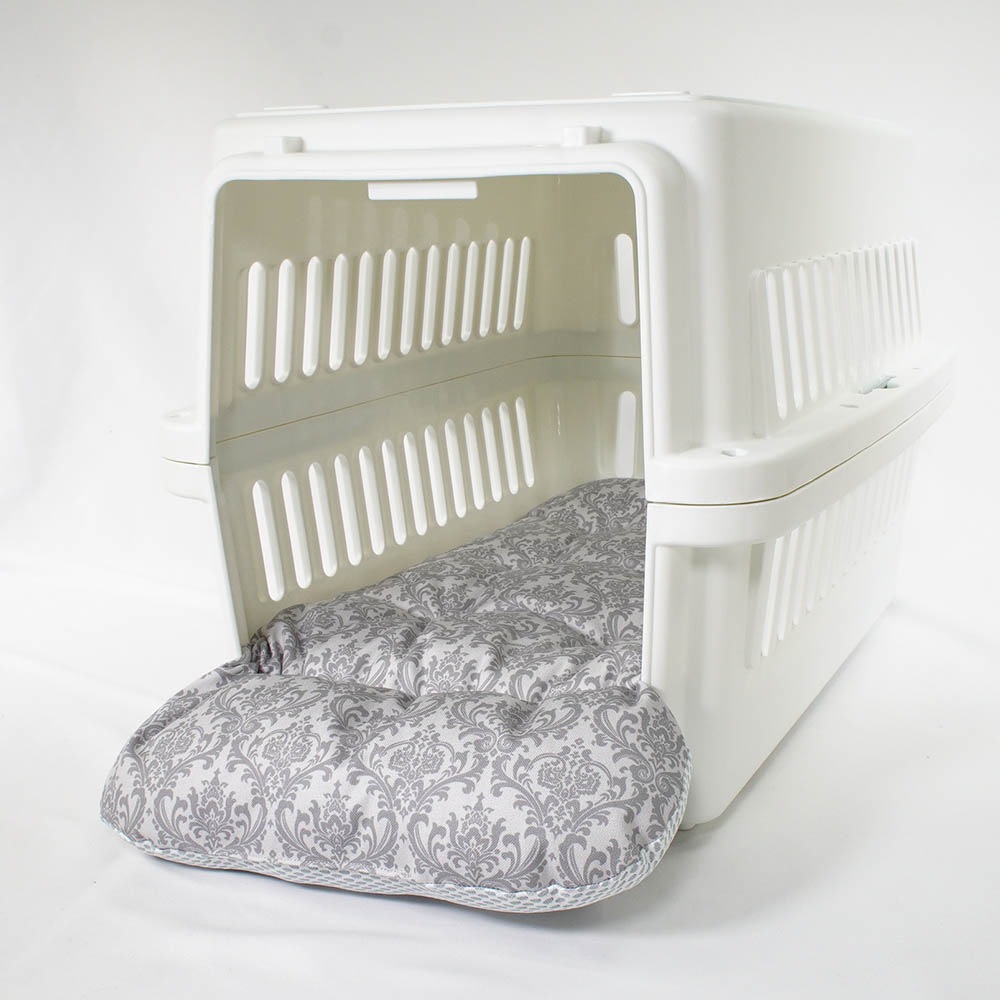 【500円OFF】DOME3レギュラー/ラージ両対応クッションセット 夏用ぷくぷく あごのせクッション＋夏用あごのせ縁無しクッション Mサイズ 東洋紡iCOLD 接触接触冷感 ダマスク グレー