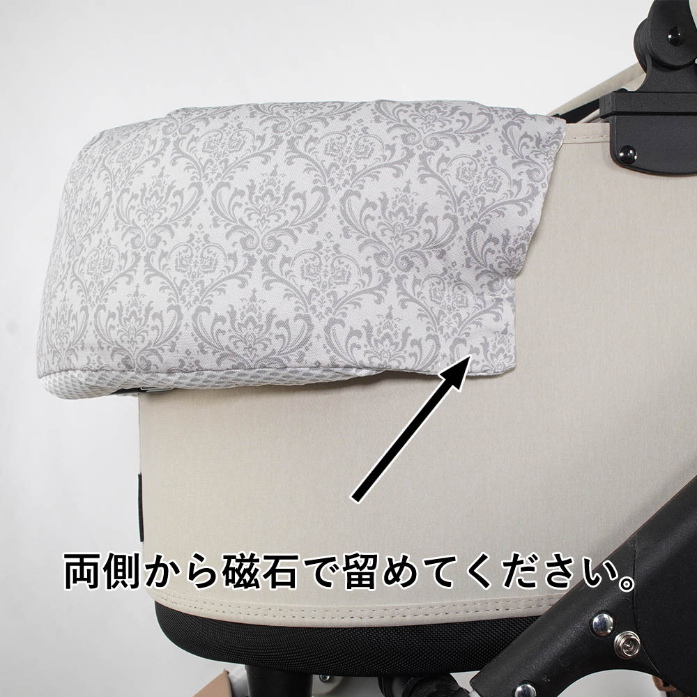 【500円OFF】DOME3レギュラー/ラージ両対応クッションセット 夏用ぷくぷく あごのせクッション＋夏用あごのせ縁無しクッション Mサイズ 東洋紡iCOLD 接触接触冷感 ダマスク グレー