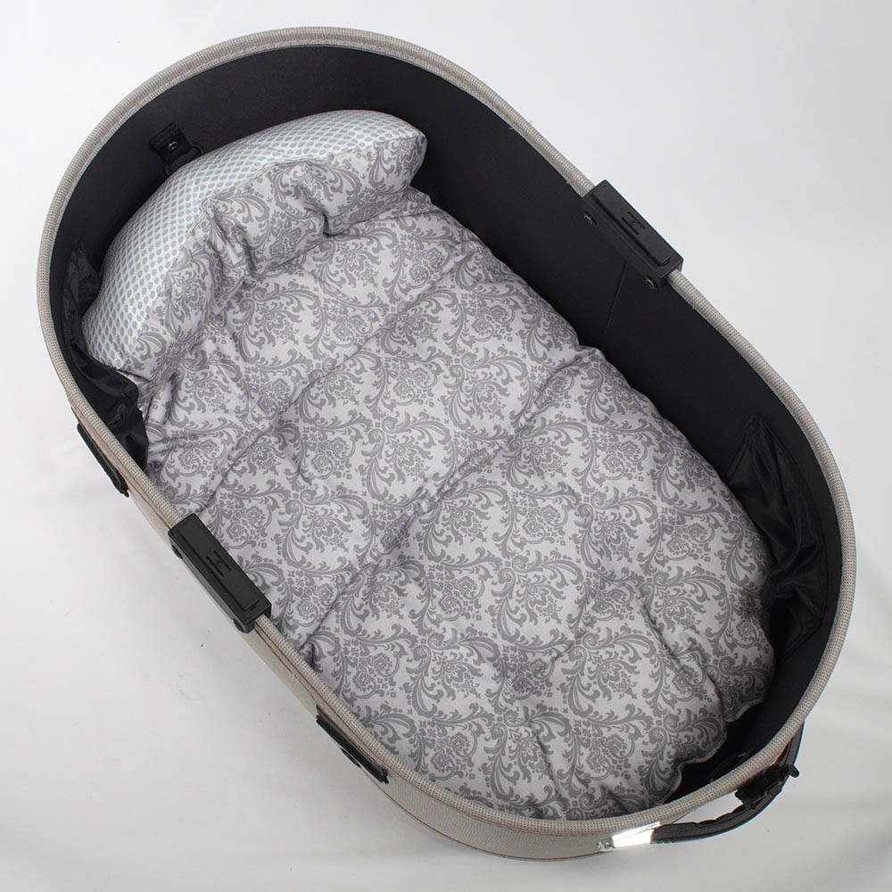 【500円OFF】DOME3レギュラー/ラージ両対応クッションセット 夏用ぷくぷく あごのせクッション＋夏用あごのせ縁無しクッション Mサイズ 東洋紡iCOLD 接触接触冷感 ダマスク グレー